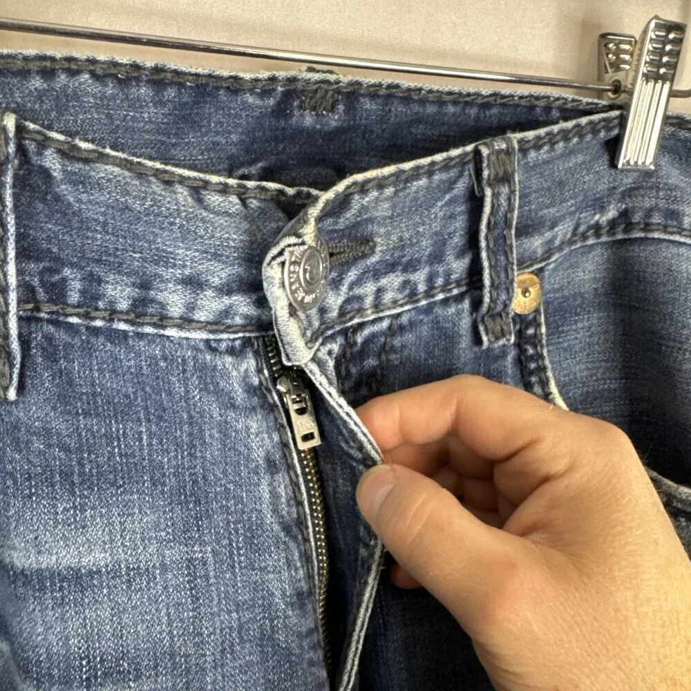 True‎ Religion Billy Giant Big T Jeans Men’s 36x30 Made in USA Distressed Hemmed
